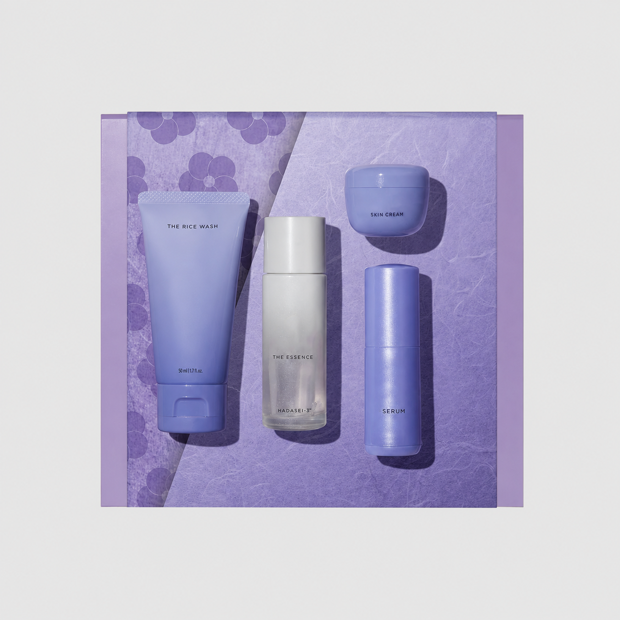 Full-Size Skincare Set - Serum, Rice Wash, Skin Cream & Essence